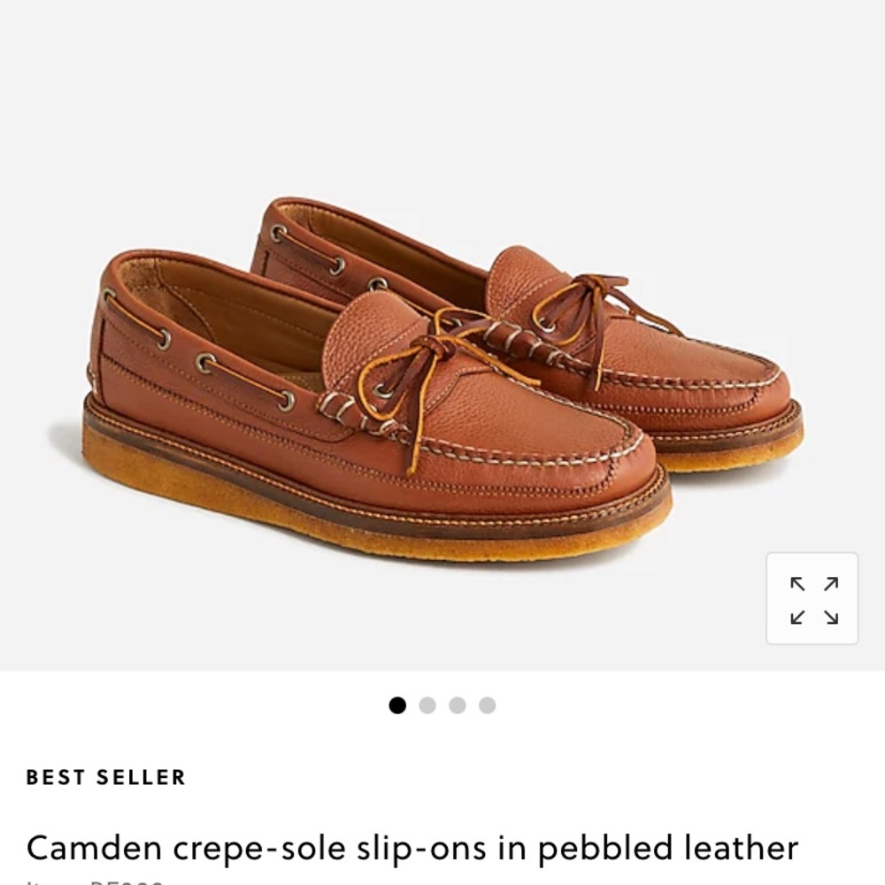Men’s J. Crew Camden Crepe-sole slip ons in pebbled leather size 13